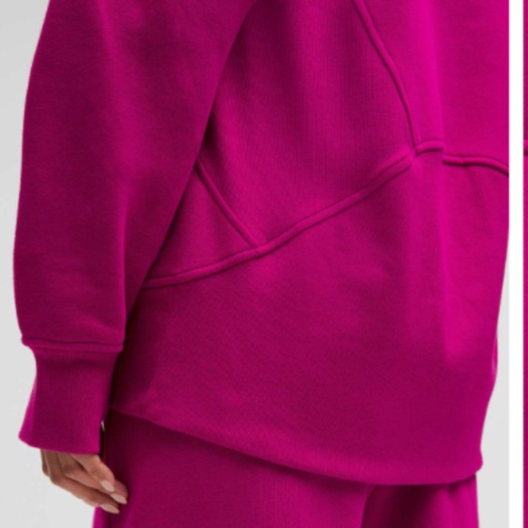 NWT! Lululemon Scuba Oversized Funnel-Neck Half Zip Long Ripened Raspberry - Picture 6 of 6
